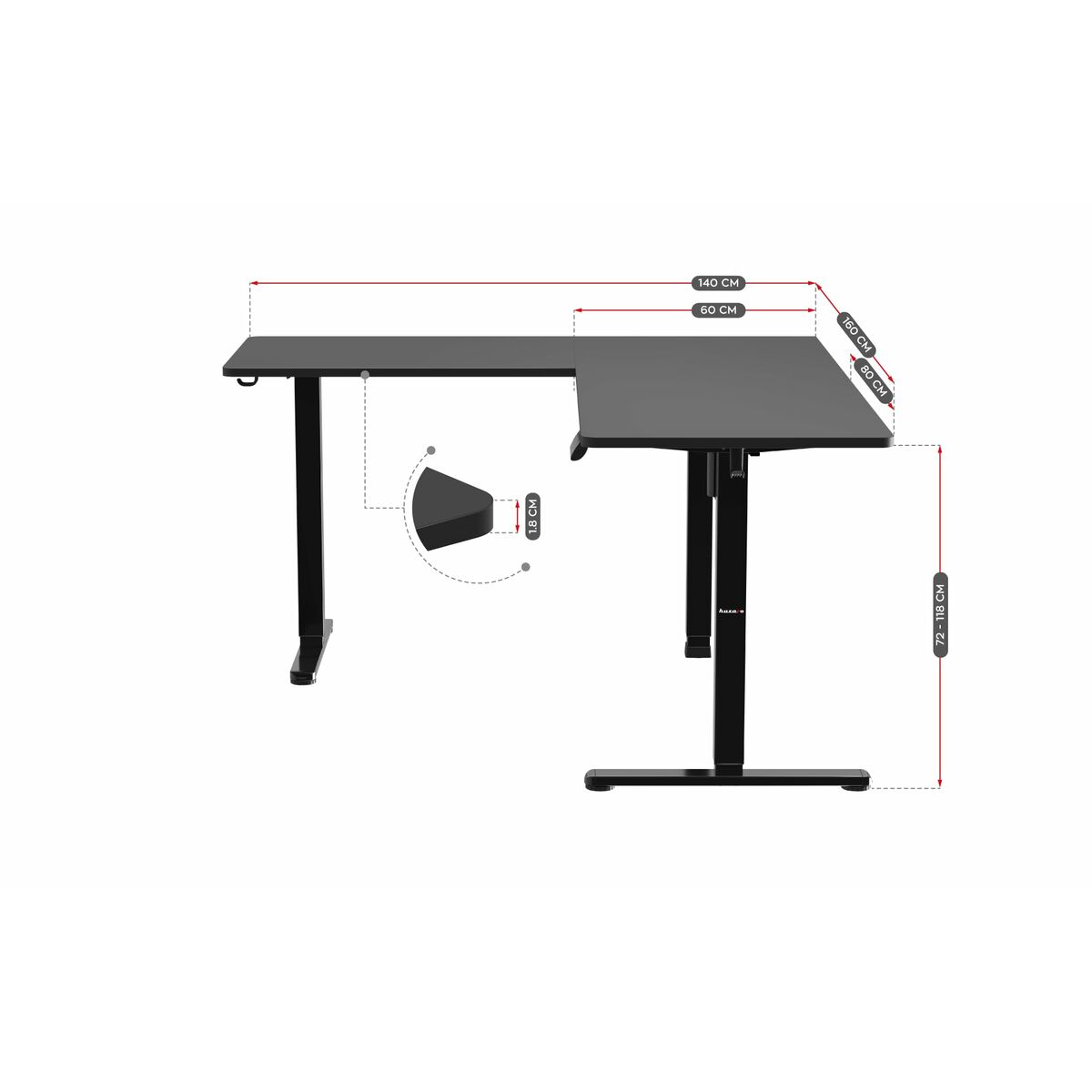 Skrivbord Huzaro HZ-Hero 9.5 Svart - 2