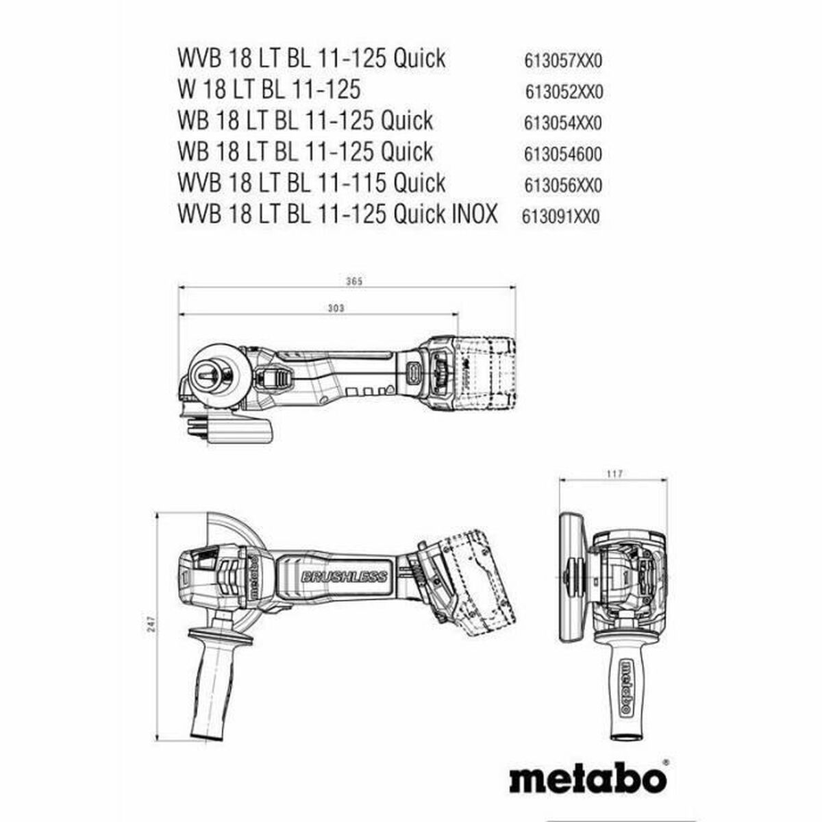 Vinkelslip Metabo WB 18 1100 W 125 mm - 5