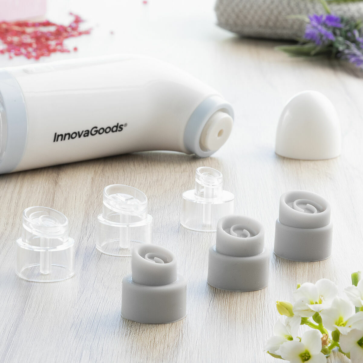 Laddningsbart Hydro-rengöringsmaskin för ansikte InnovaGoods Hyser Vit (Renoverade B) - 7