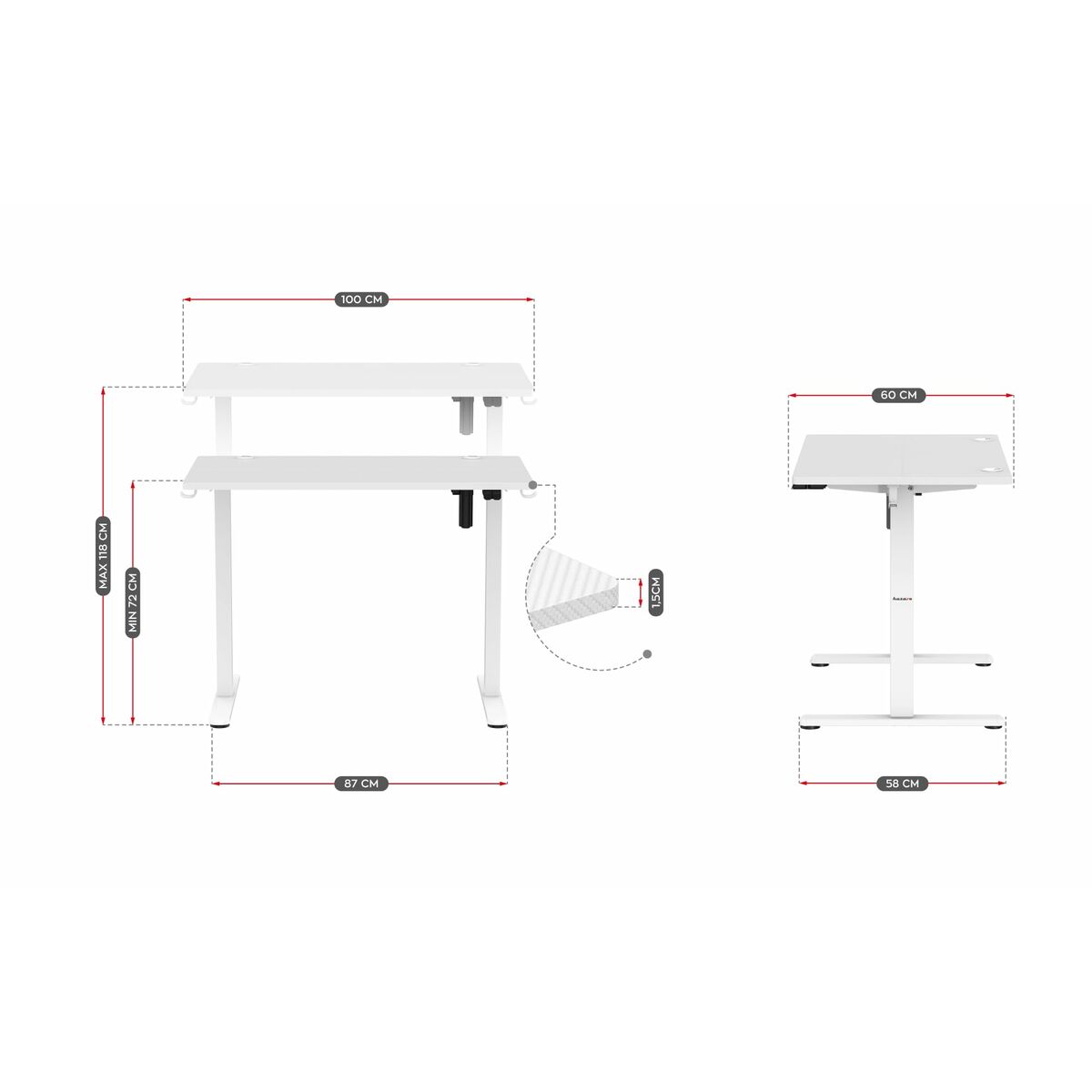 Skrivbord Huzaro HZ-Hero 7.9 White Vit - 2