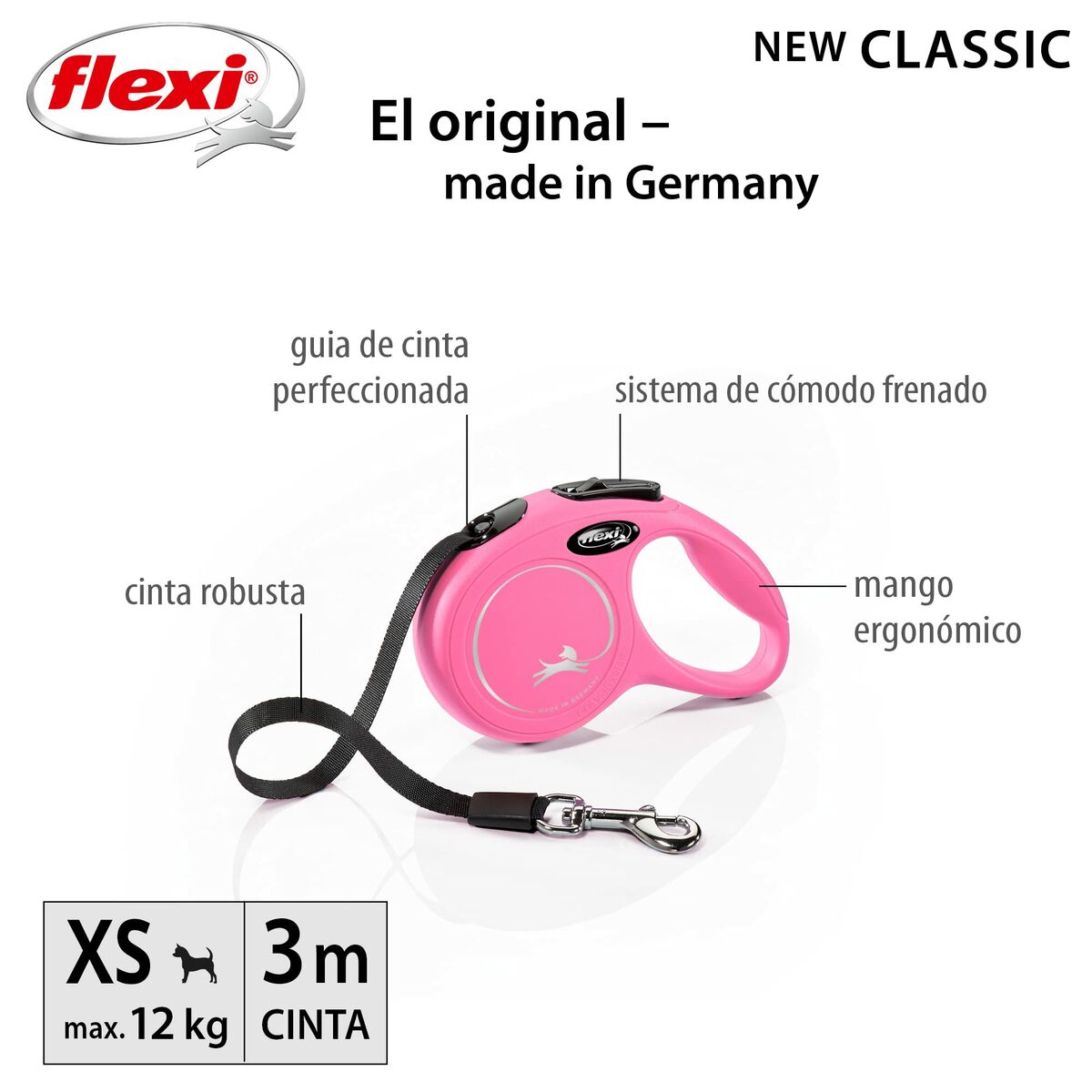 DoHundkoppel Trixie New Classic Rosa 3 m - 2
