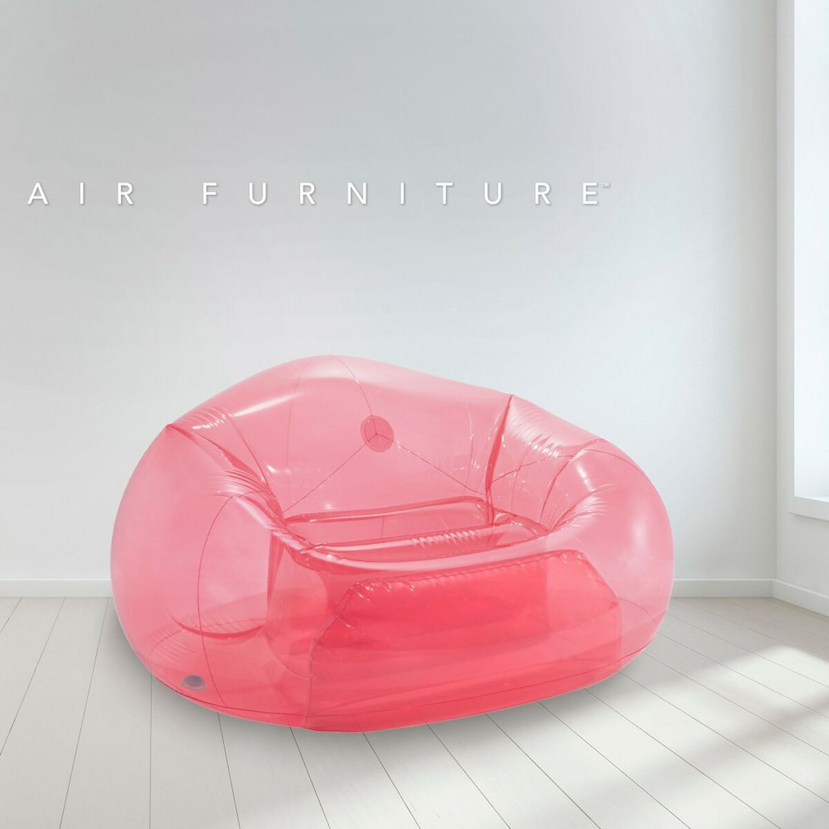Uppblåsbar poolstol Intex Beanless Transparent Rosa 137 x 74 x 127 cm (4 antal) - 6