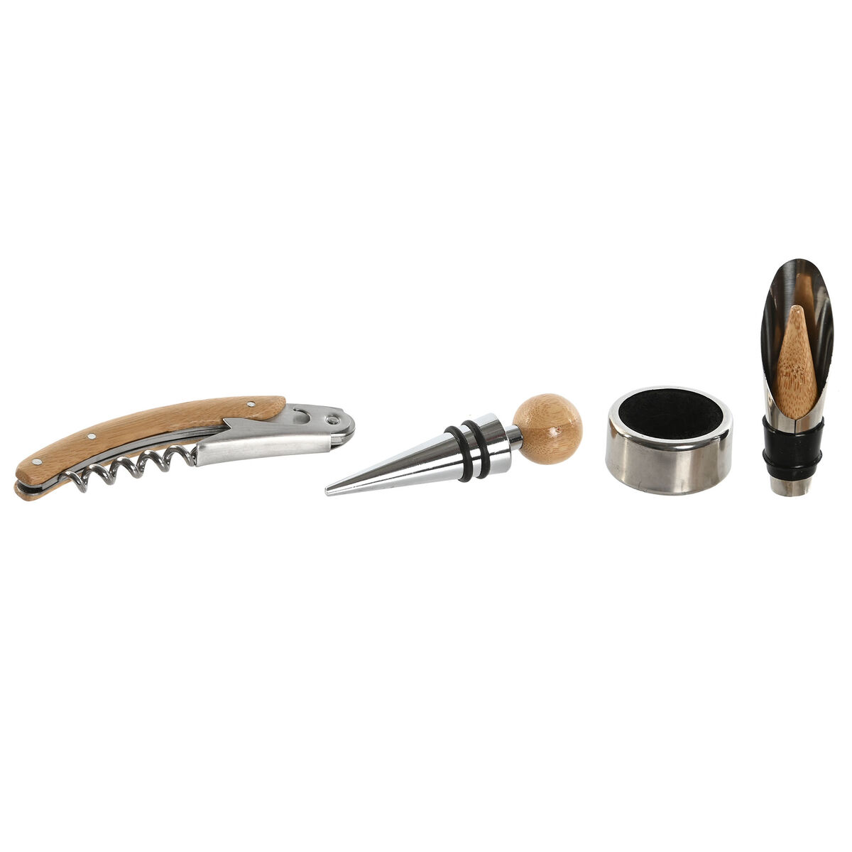 Set med Vintillbehör Home ESPRIT Naturell Bambu 16 x 11 x 3 cm - 3