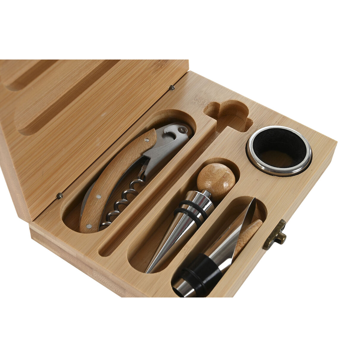 Set med Vintillbehör Home ESPRIT Naturell Bambu 16 x 11 x 3 cm - 2