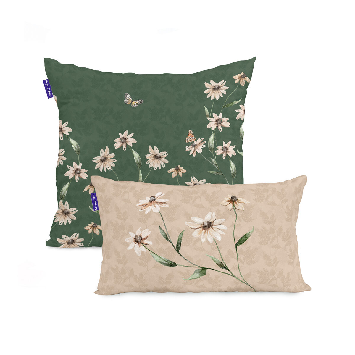 Set med kuddfodral HappyFriday Tinny bloom  Multicolour 2 Delar