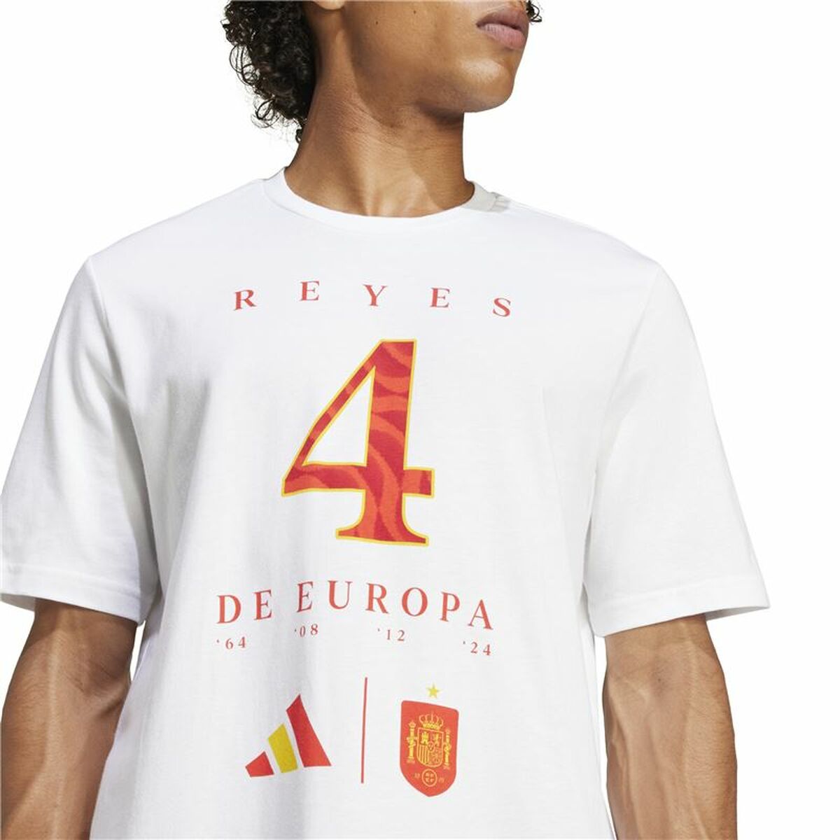 T-shirt med kortärm Herr Adidas España Campeones de Europa Vit - 3