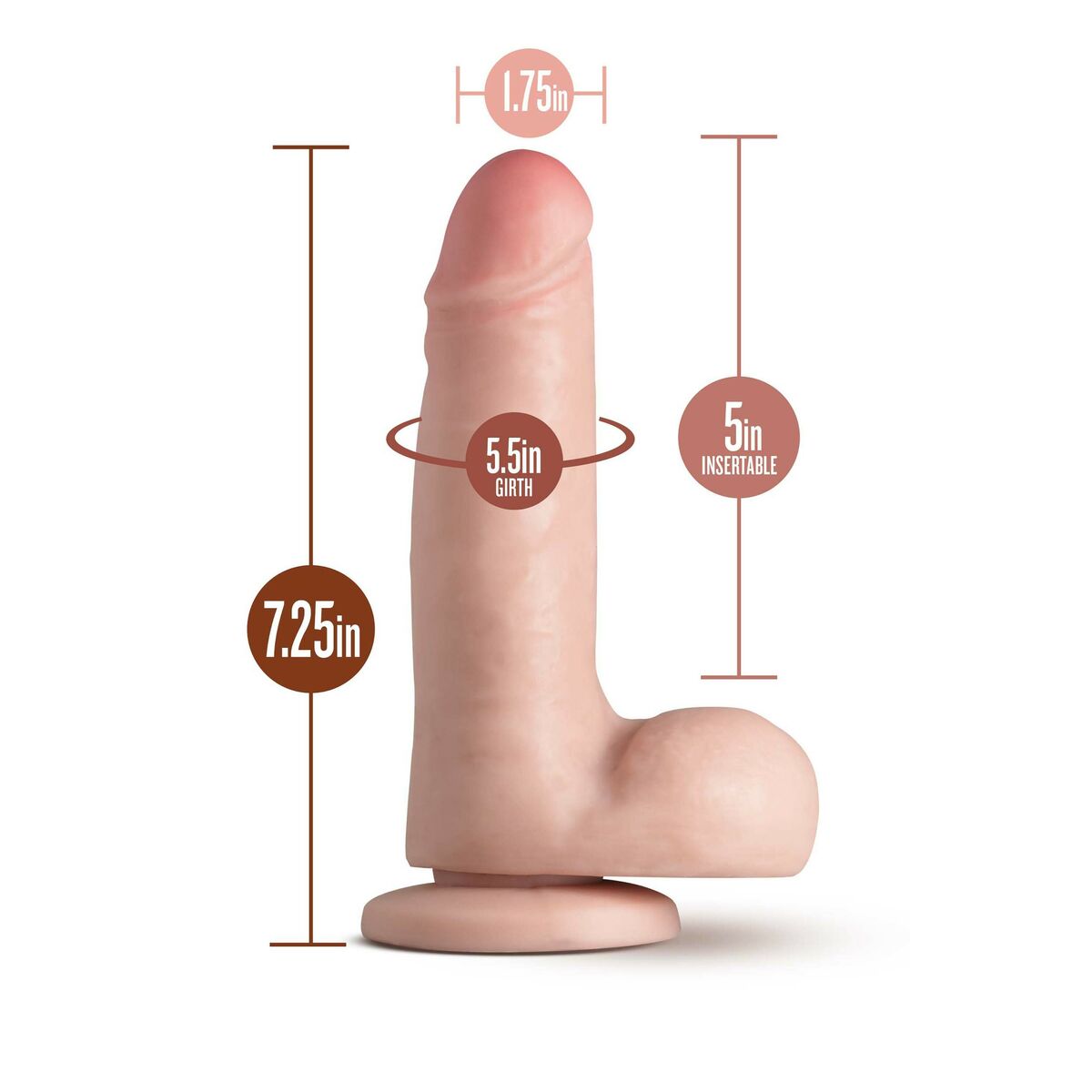 Realistisk dildo Blush Loverboy PVC Ø 4,5 cm (12,7 cm) - 5