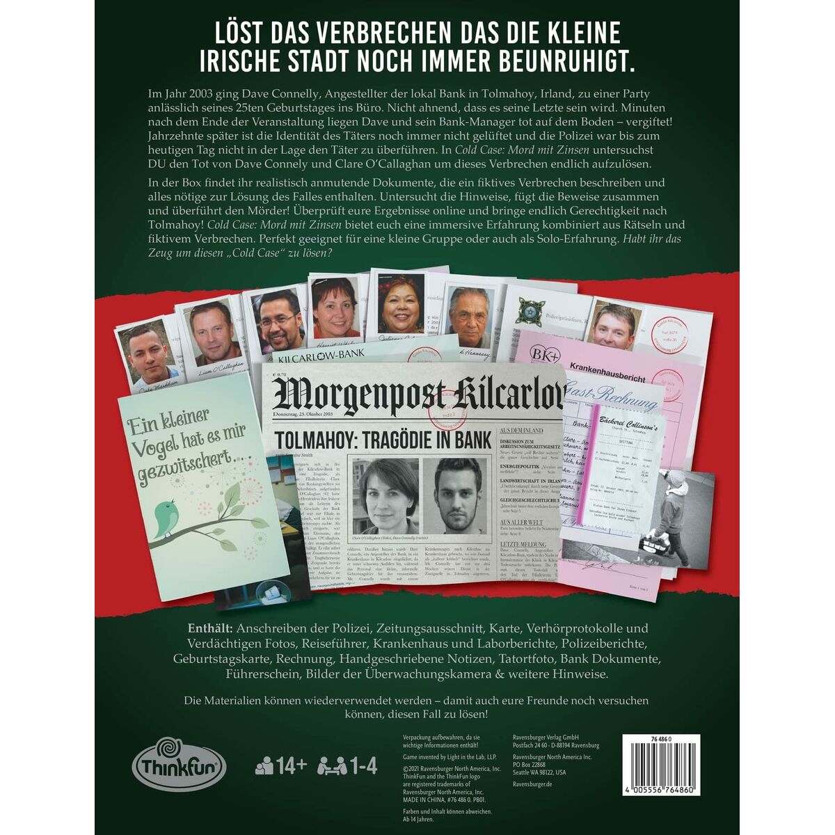 Sällskapsspel Ravensburger Cold Case: Mord mit zinsen (Renoverade B)