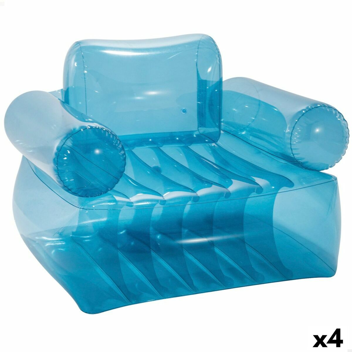 Uppblåsbar poolstol Intex Blå Transparent 109 x 79 x 107 cm (4 antal)