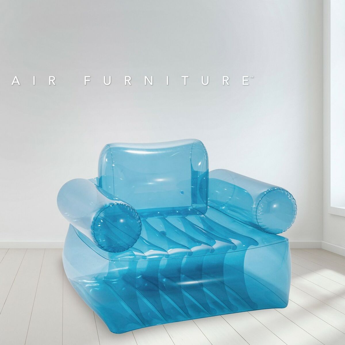 Uppblåsbar poolstol Intex Blå Transparent 109 x 79 x 107 cm (4 antal) - 4