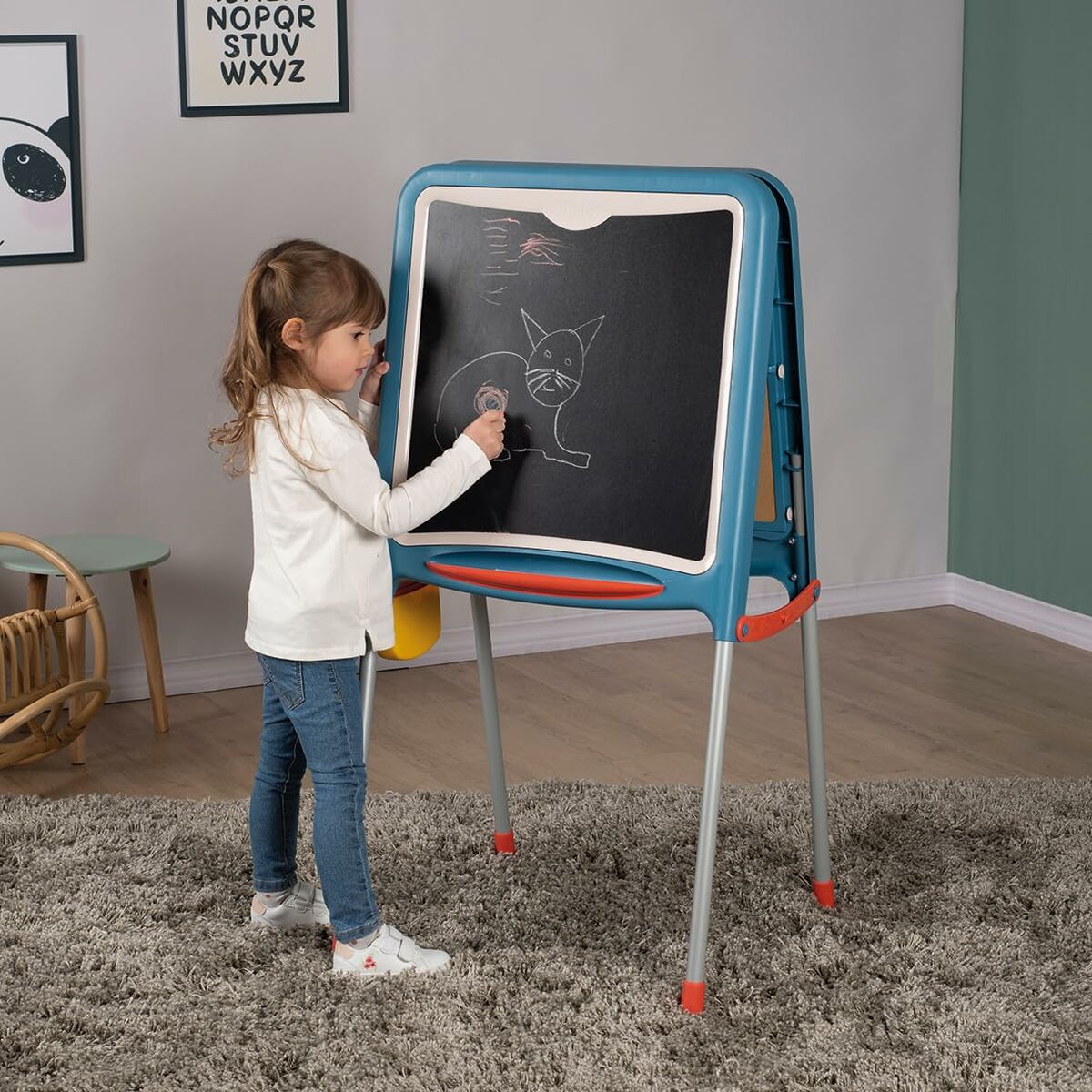Tvåsidig skrivtavla Smoby Hopfällbar 80 Delar 105 x 49 x 52 cm - 5