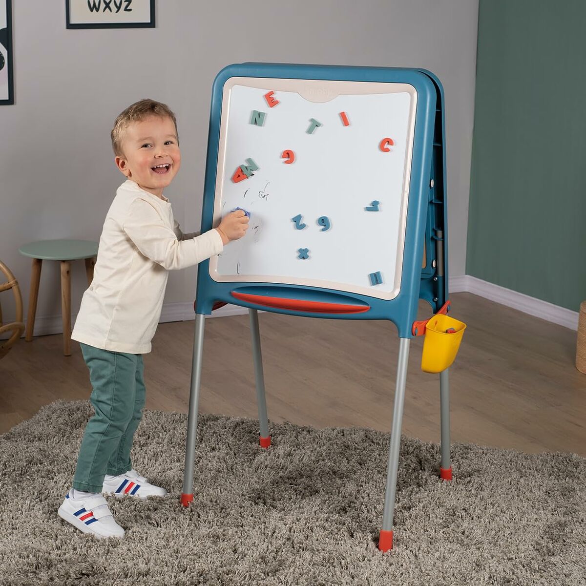 Tvåsidig skrivtavla Smoby Hopfällbar 80 Delar 105 x 49 x 52 cm - 6