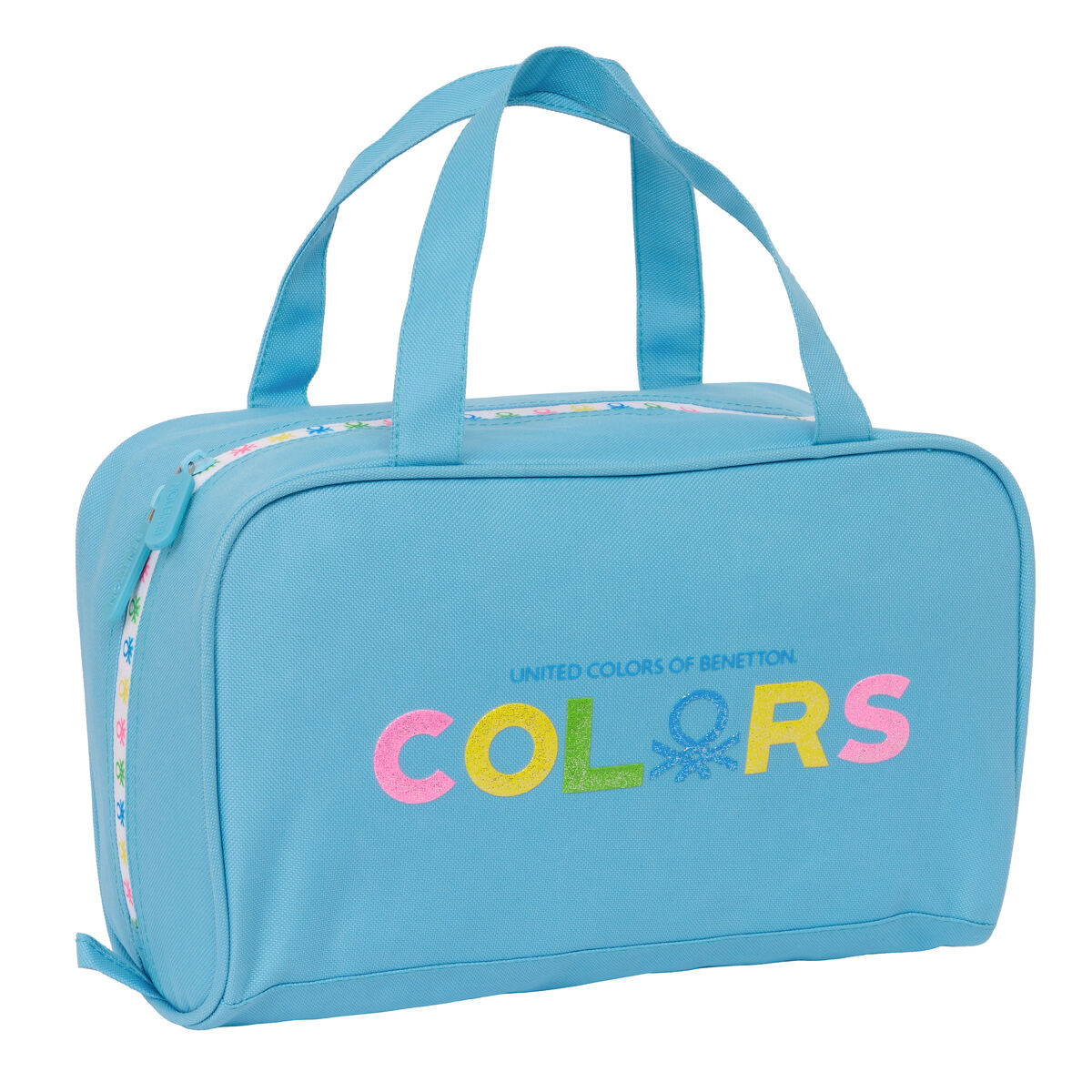 Skolnecessär Benetton Spring Himmelsblå 31 x 14 x 19 cm