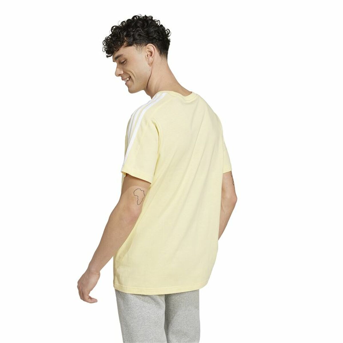 T-shirt med kortärm Herr Adidas Essentials Single Jersey 3-Stripes Gul - 3