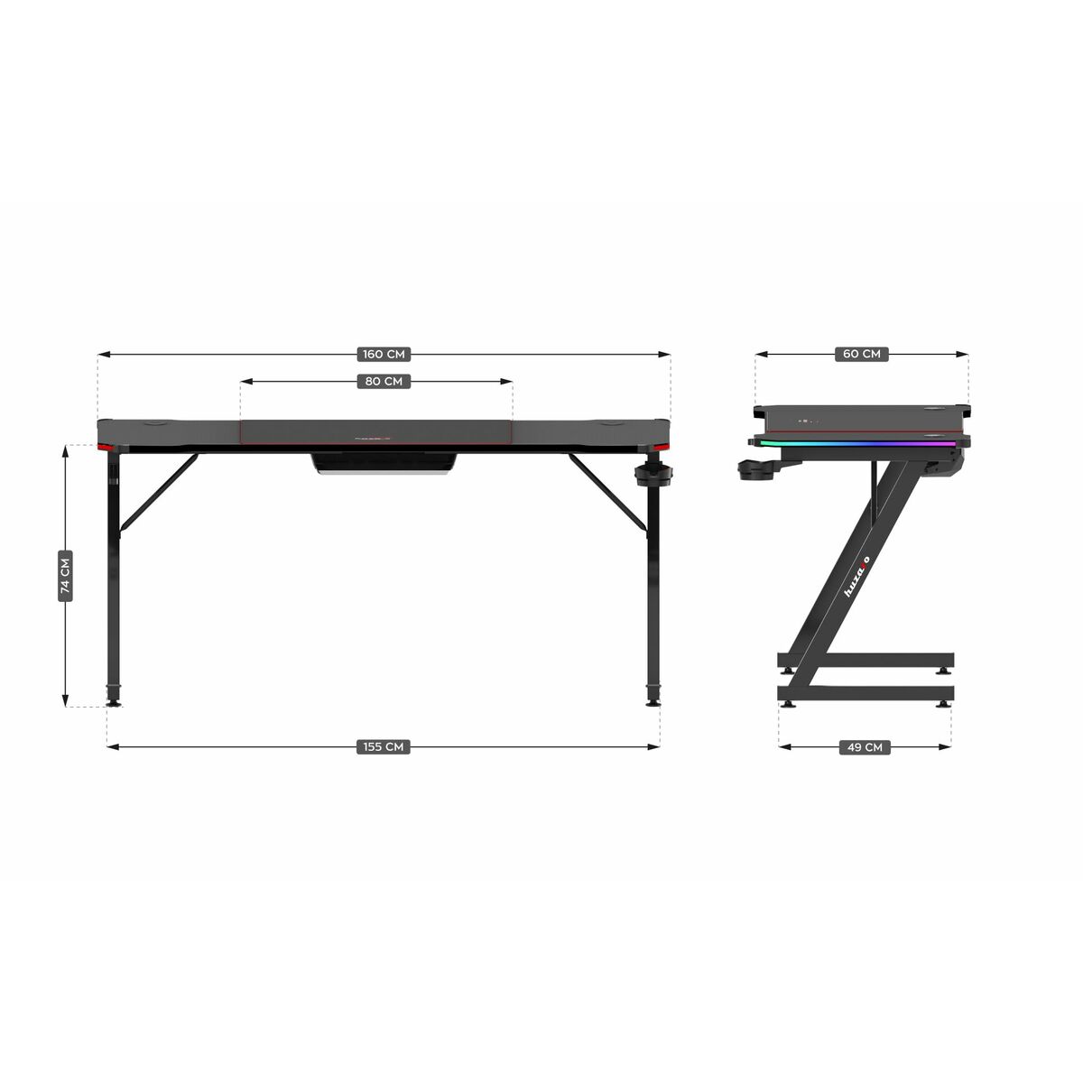 Skrivbord Huzaro HZ-Hero 4.8 RGB - 2