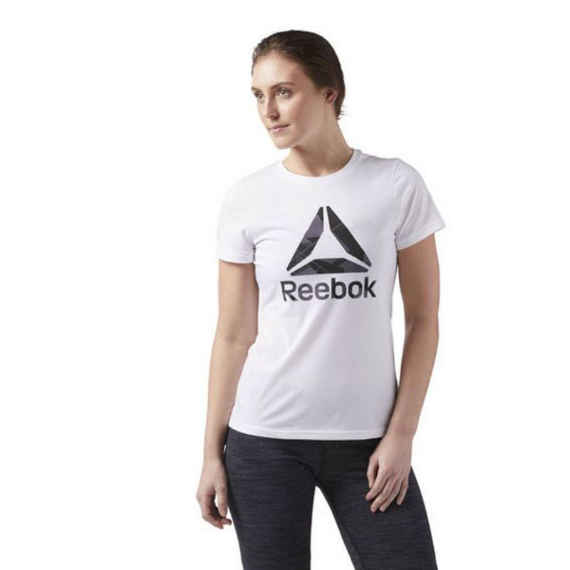 T-shirt med kortärm Dam Reebok Wor CS Graphic Tee Vit - 5