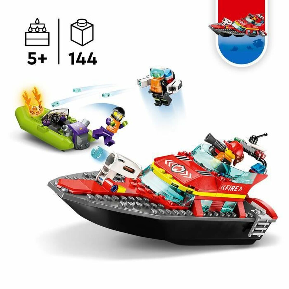 Byggsats Lego City 60373 The firefighters' rescue boat Multicolour 144 Delar - 3