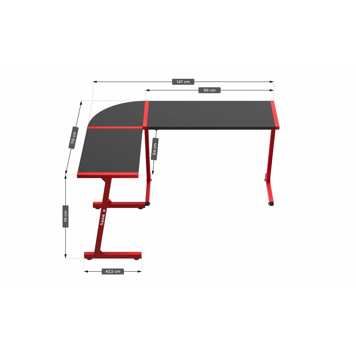 Skrivbord Huzaro HZ-Hero 6.0 Red Röd - 2