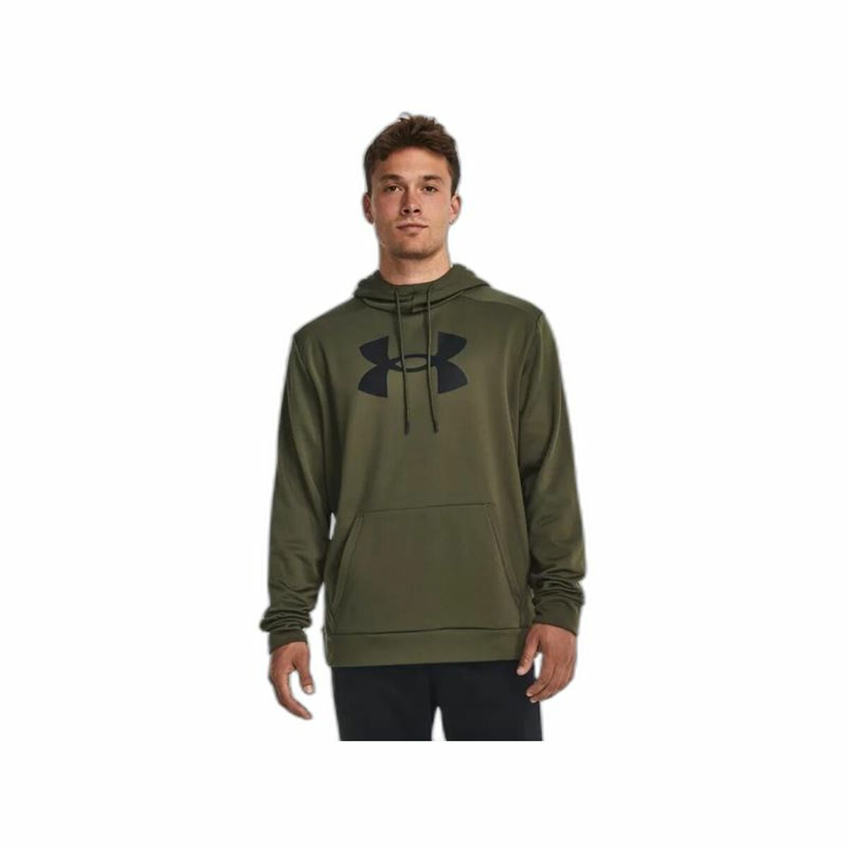 Tröja med huva Herr Under Armour Fleece Big Logo Oliv - 3