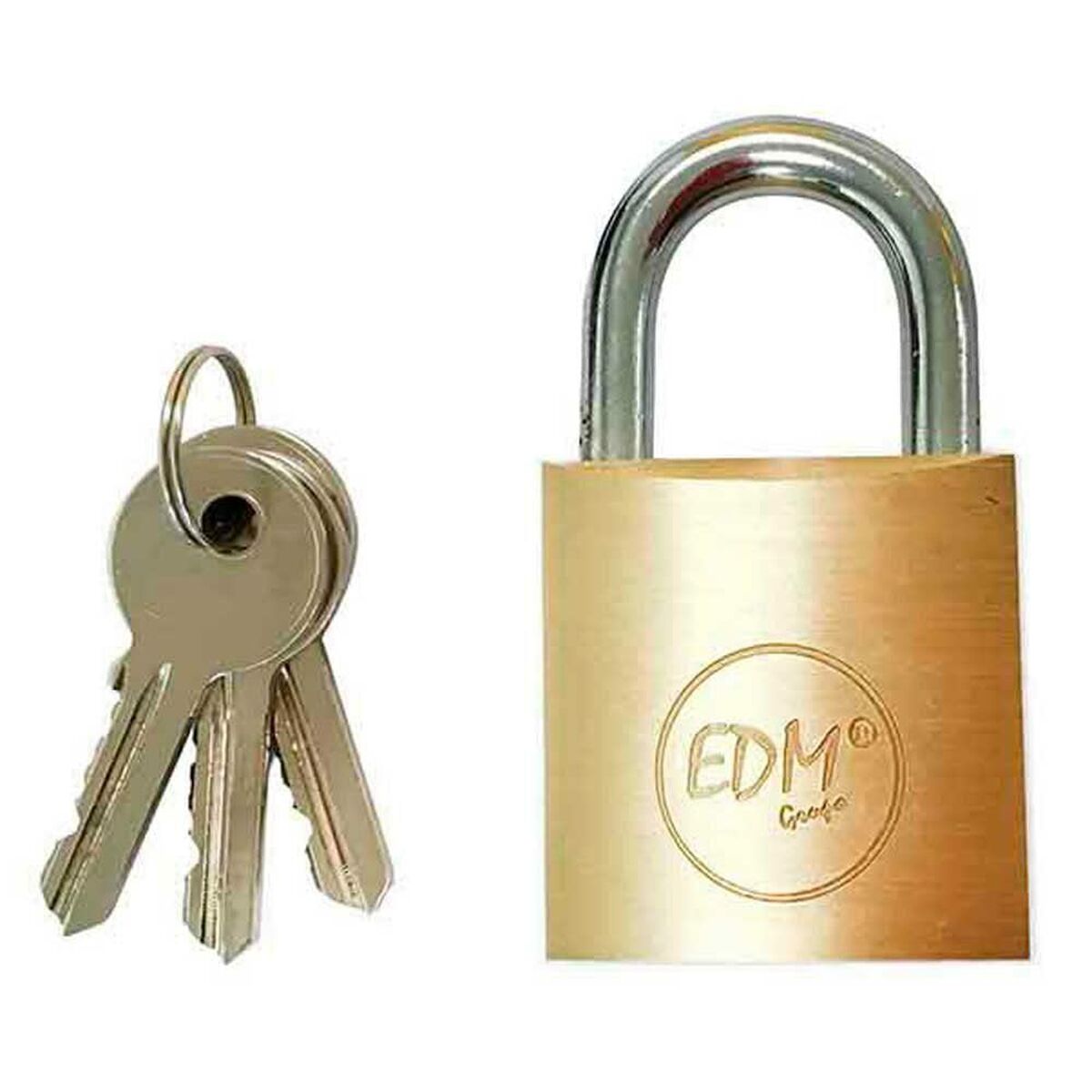 Hänglås med nyckel EDM 85208 Mässing 30 x 17 mm