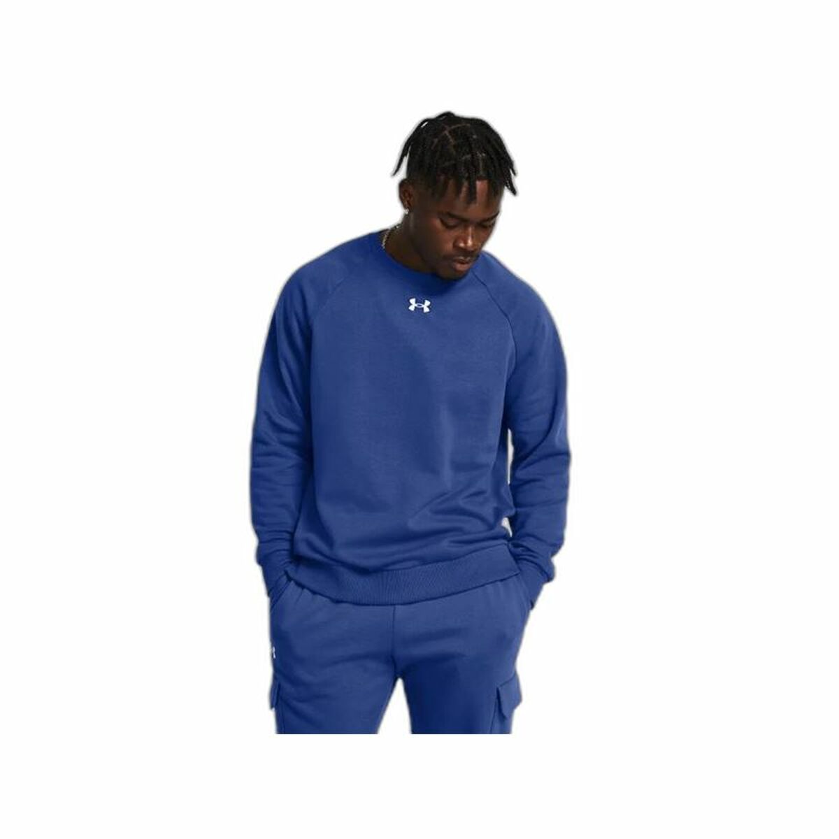 Tröja utan huva Herr Under Armour Rival Fleece Crew Blå - 3