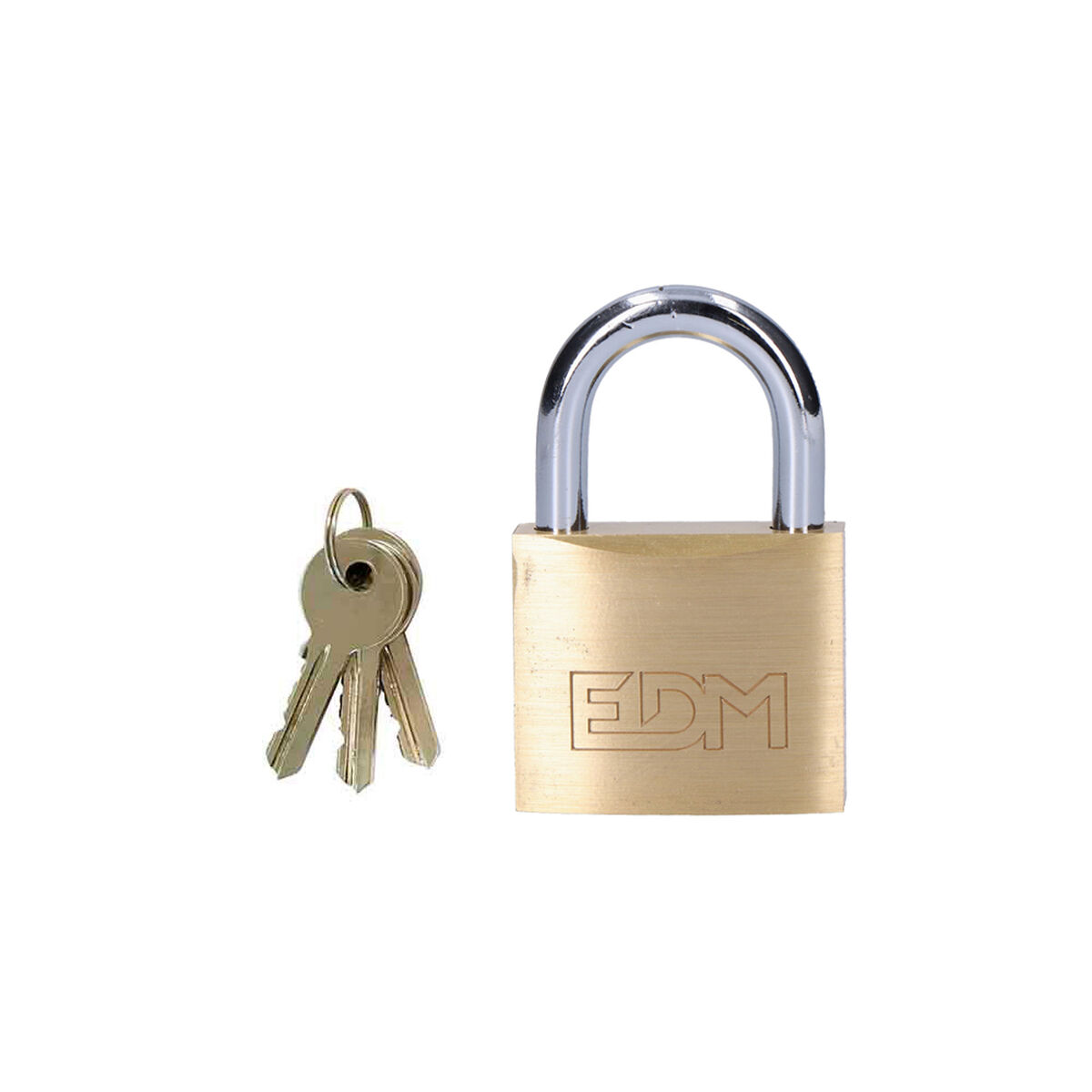 Hänglås med nyckel EDM 85209 Mässing Båge 40 x 23 mm - 5