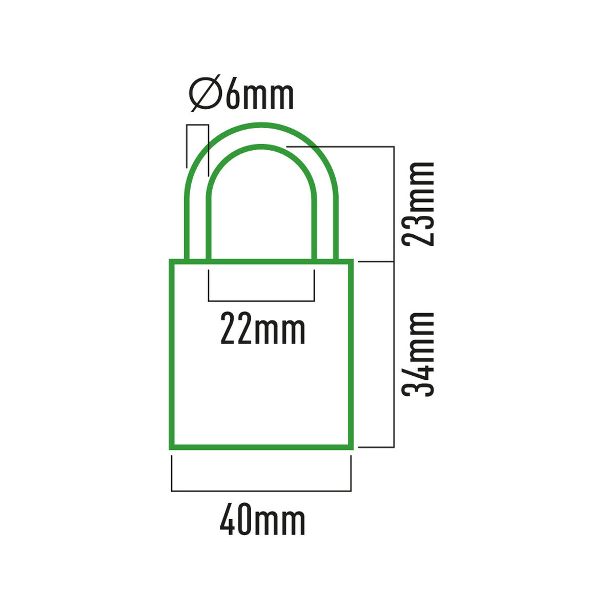Hänglås med nyckel EDM 85209 Mässing Båge 40 x 23 mm - 7