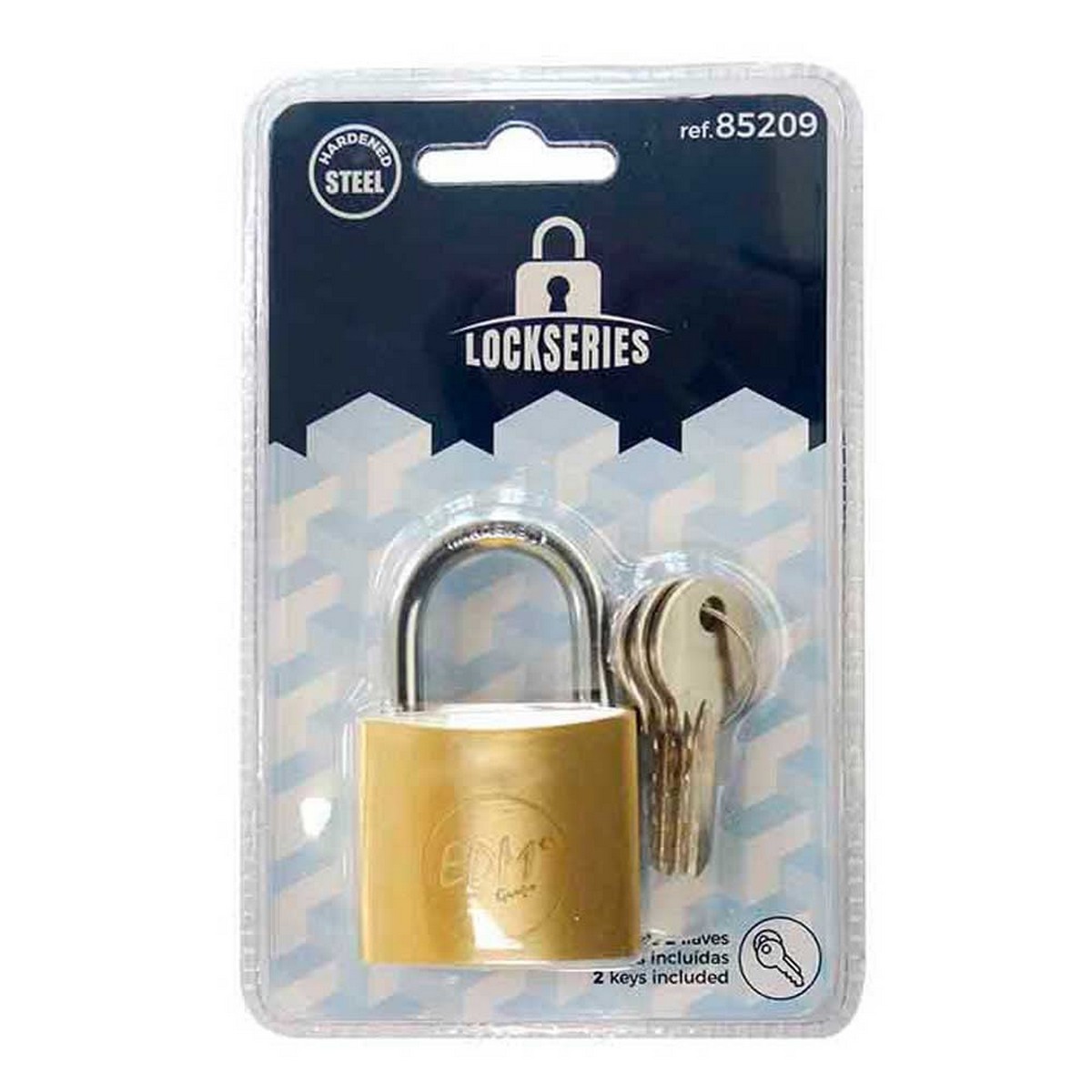 Hänglås med nyckel EDM 85209 Mässing Båge 40 x 23 mm - 2