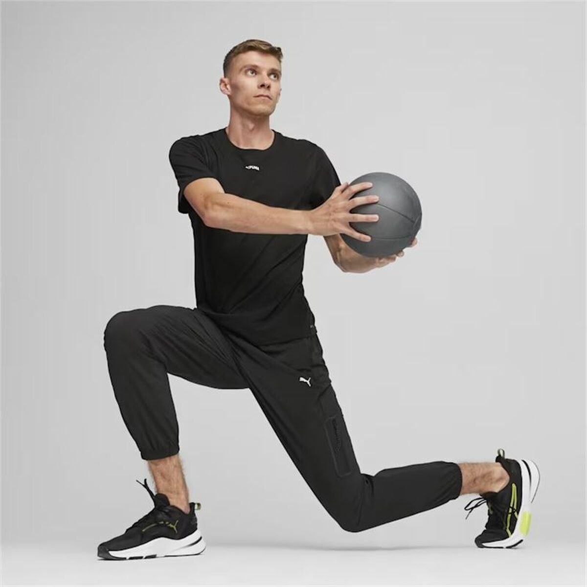 T-shirt med kortärm Herr Puma FIT Triblend Svart - 5