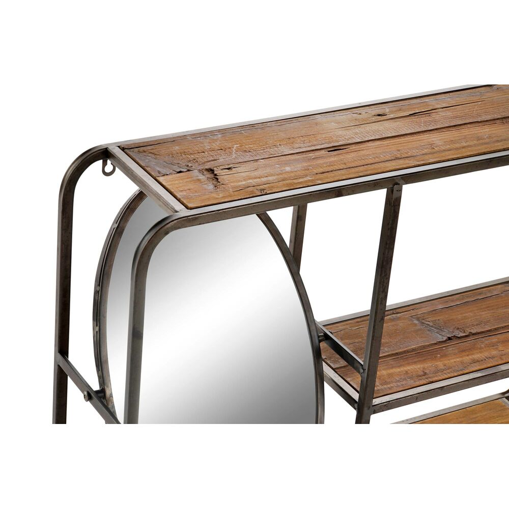 Bokhylla DKD Home Decor Svart Mörkbrun Trä Metall Speglar 73 x 19 x 50 cm - 2