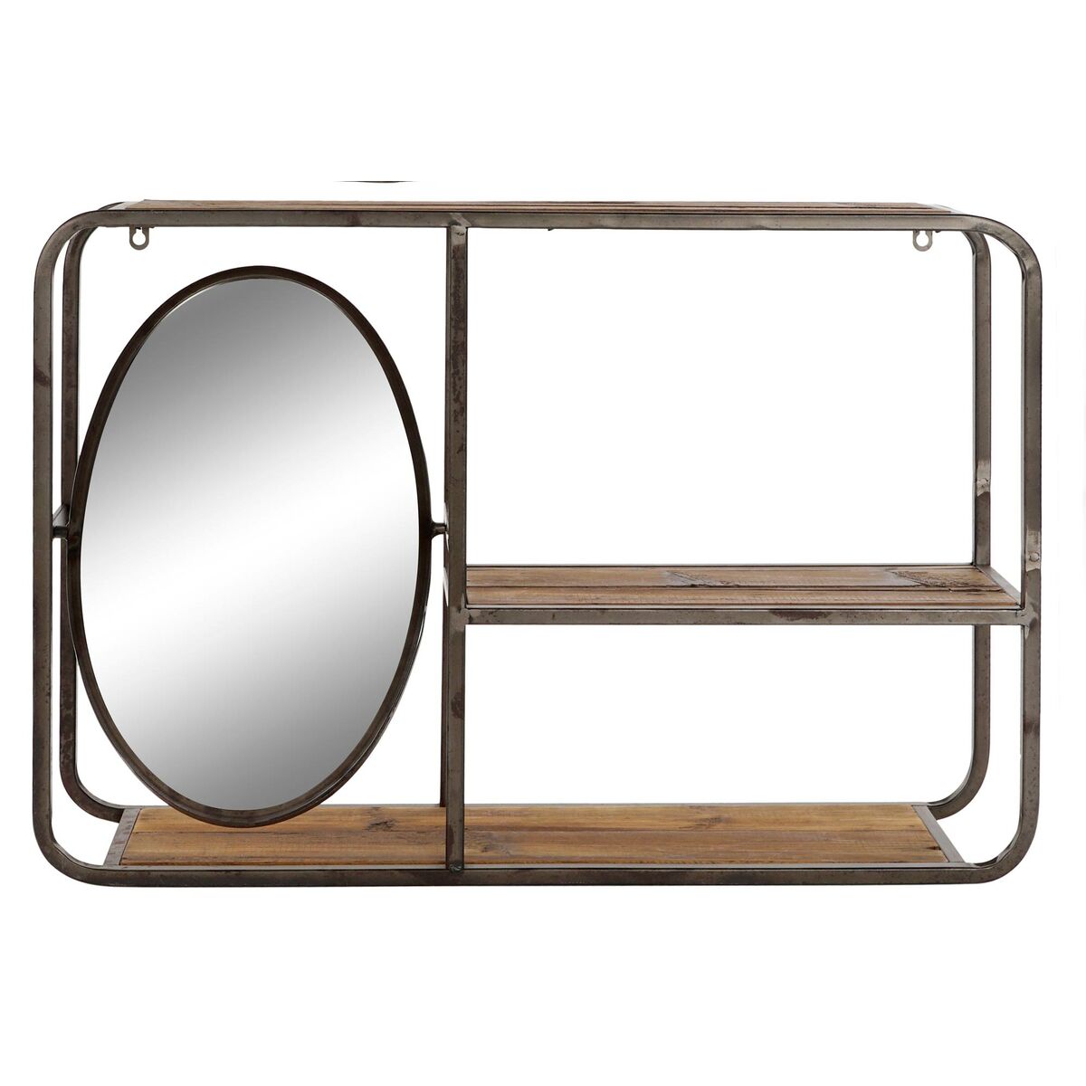 Bokhylla DKD Home Decor Svart Mörkbrun Trä Metall Speglar 73 x 19 x 50 cm - 3