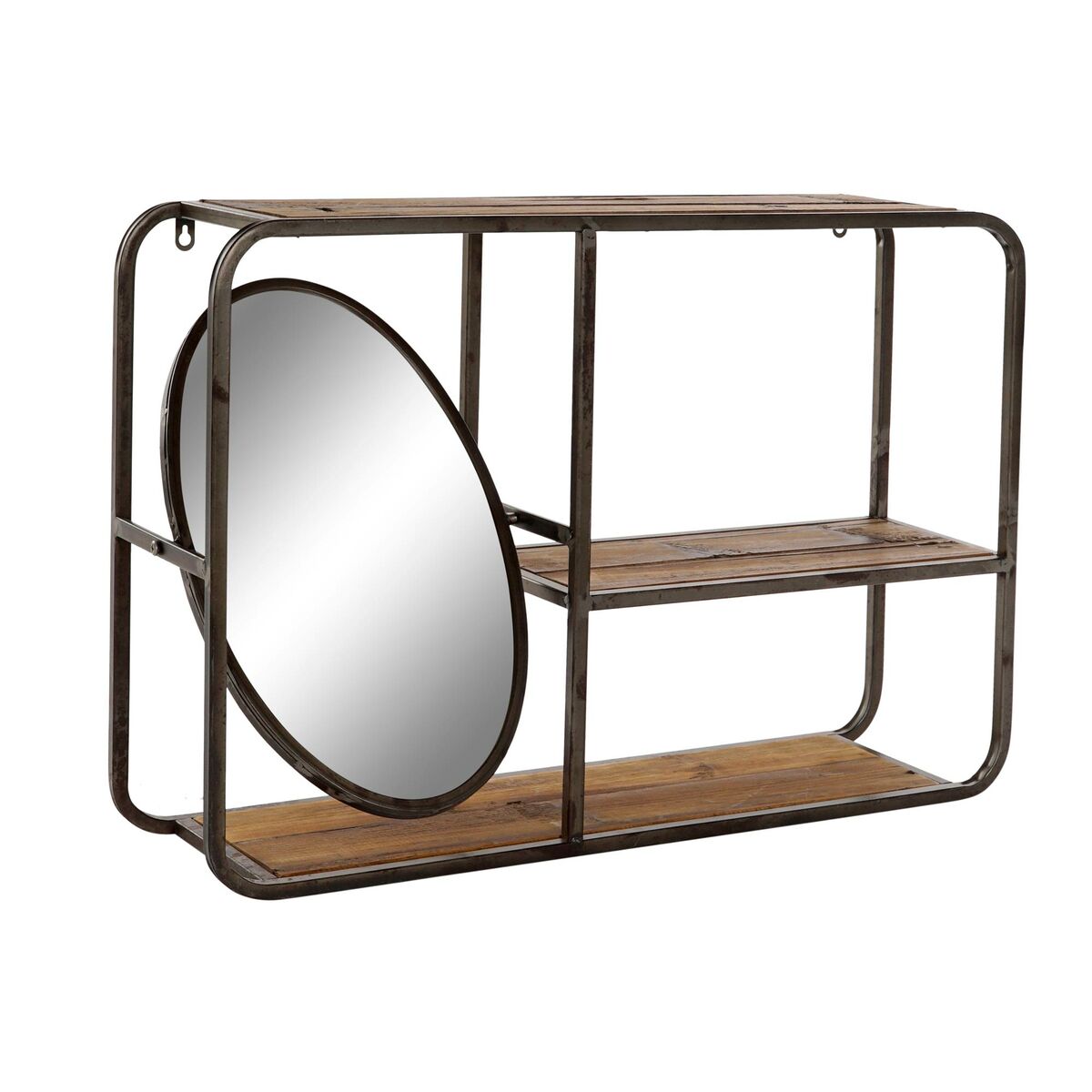 Bokhylla DKD Home Decor Svart Mörkbrun Trä Metall Speglar 73 x 19 x 50 cm - 8