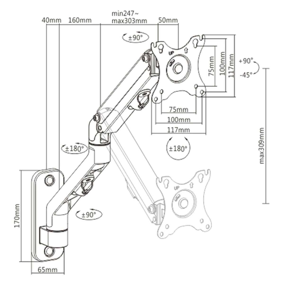 TV-fäste GEMBIRD MA-WA1-02 17" 27" 7 kg - 5