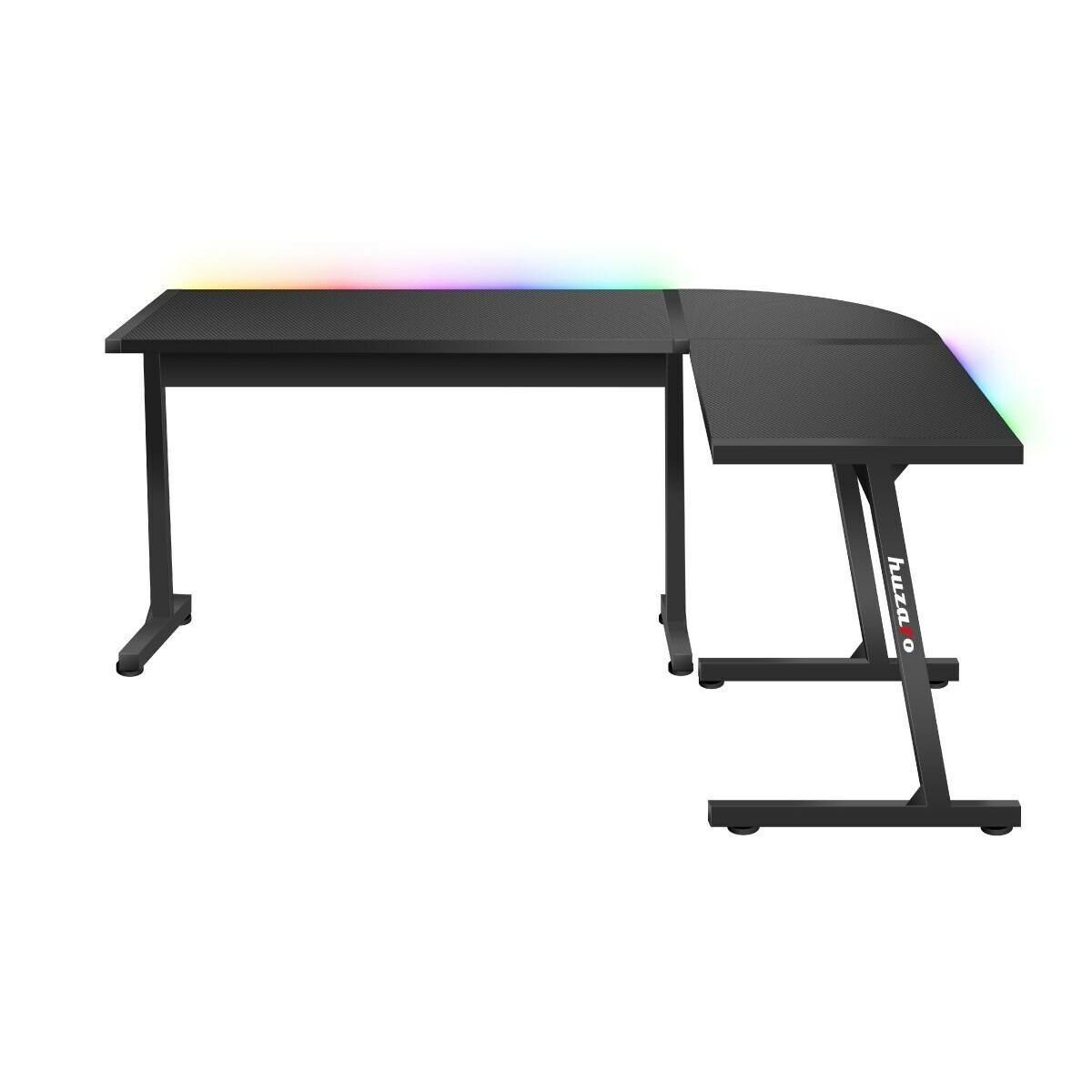 Skrivbord Gaming Huzaro HZ-Hero 6.0 Black RGB Svart Stål Kolfiber 147 x 74 x 112 cm - 4