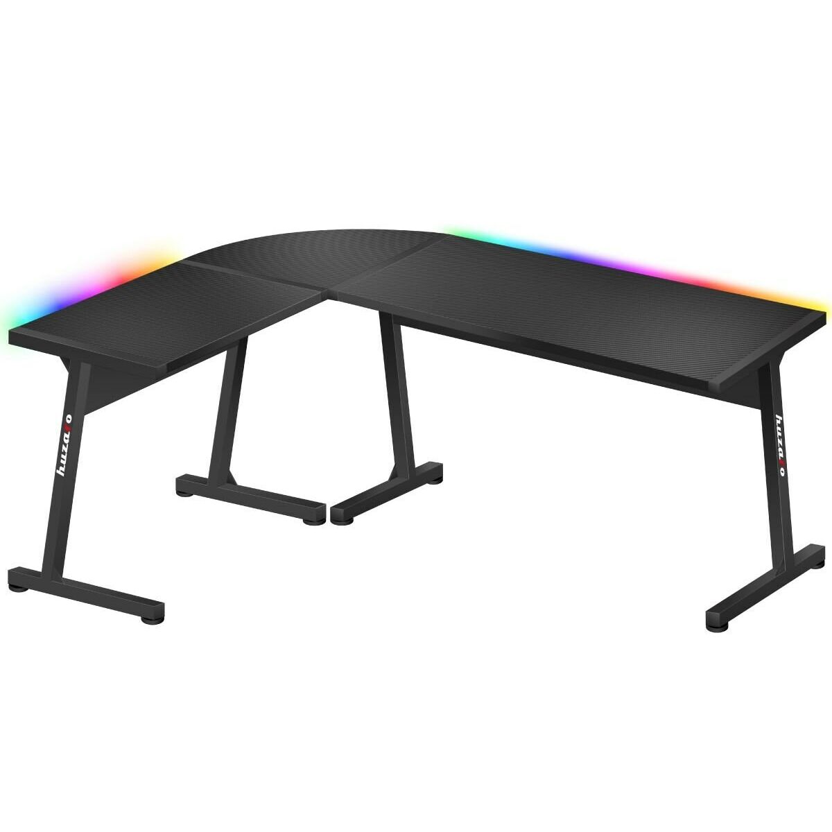 Skrivbord Gaming Huzaro HZ-Hero 6.0 Black RGB Svart Stål Kolfiber 147 x 74 x 112 cm