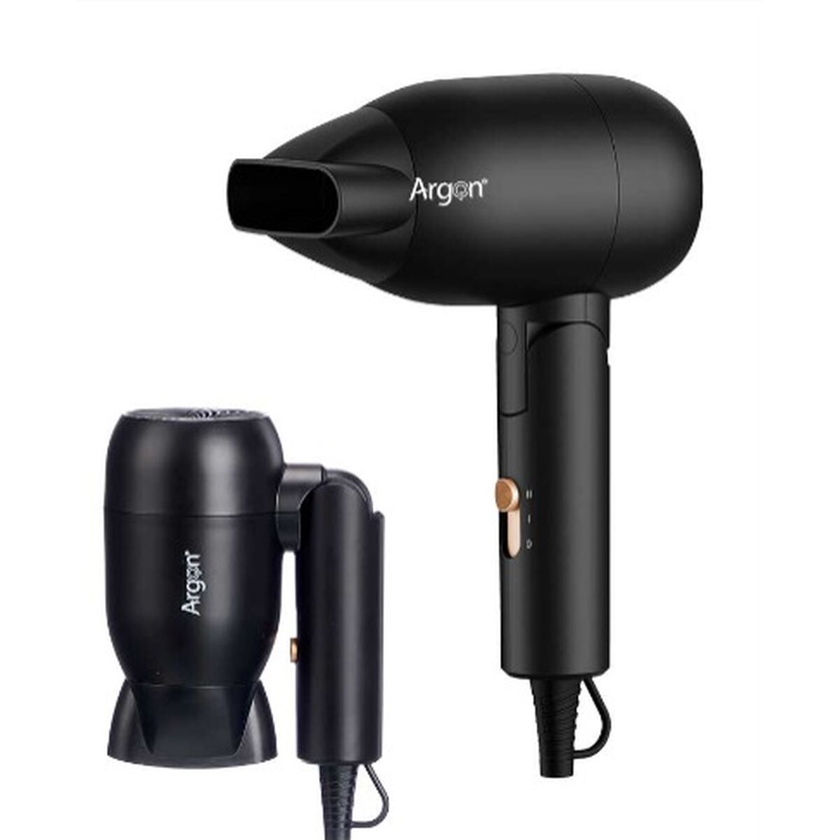 Hopfällbar hårtork Argon Svart Gyllene 1500 W