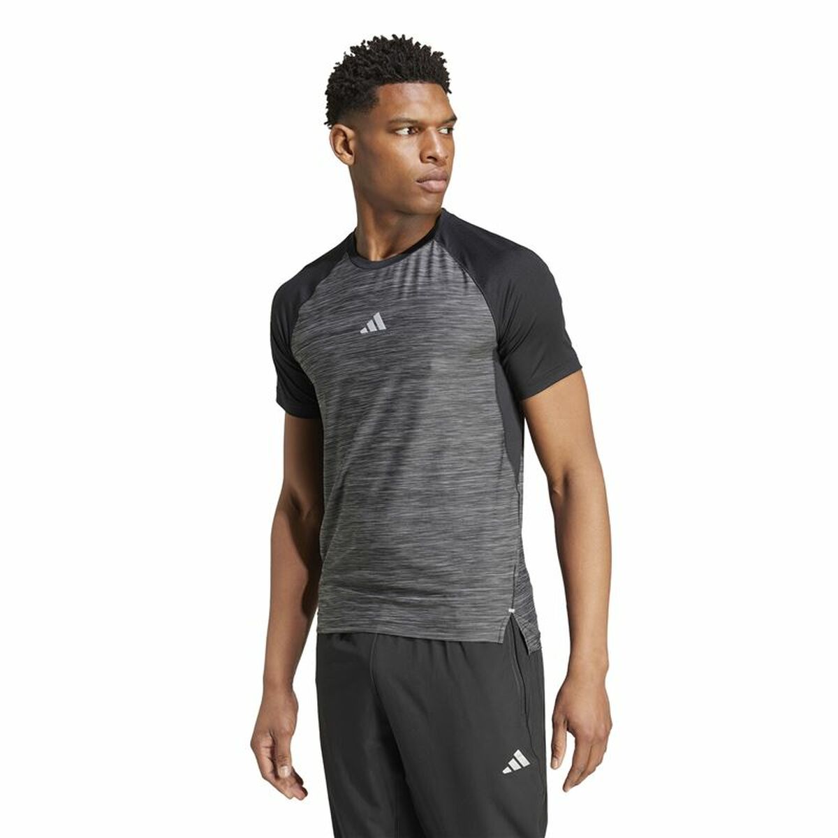 T-shirt med kortärm Herr Adidas Gym+ Training Svart Grå - 2