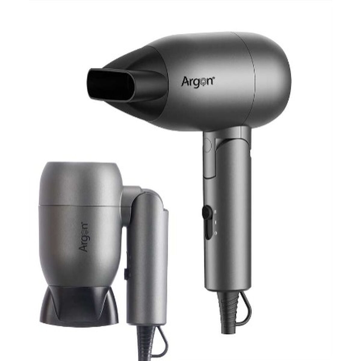 Hopfällbar hårtork Argon Svart Silvrig 1500 W