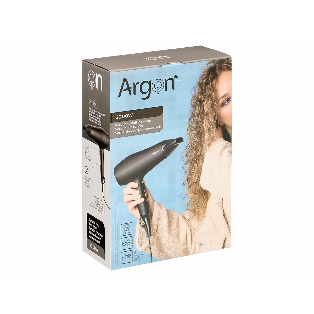 Hårtork Argon Svart Gyllene 2200 W - 3