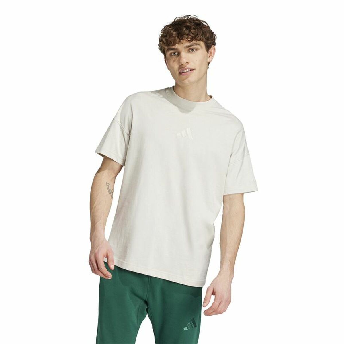 T-shirt med kortärm Herr Adidas All Szn Vit Beige - 2
