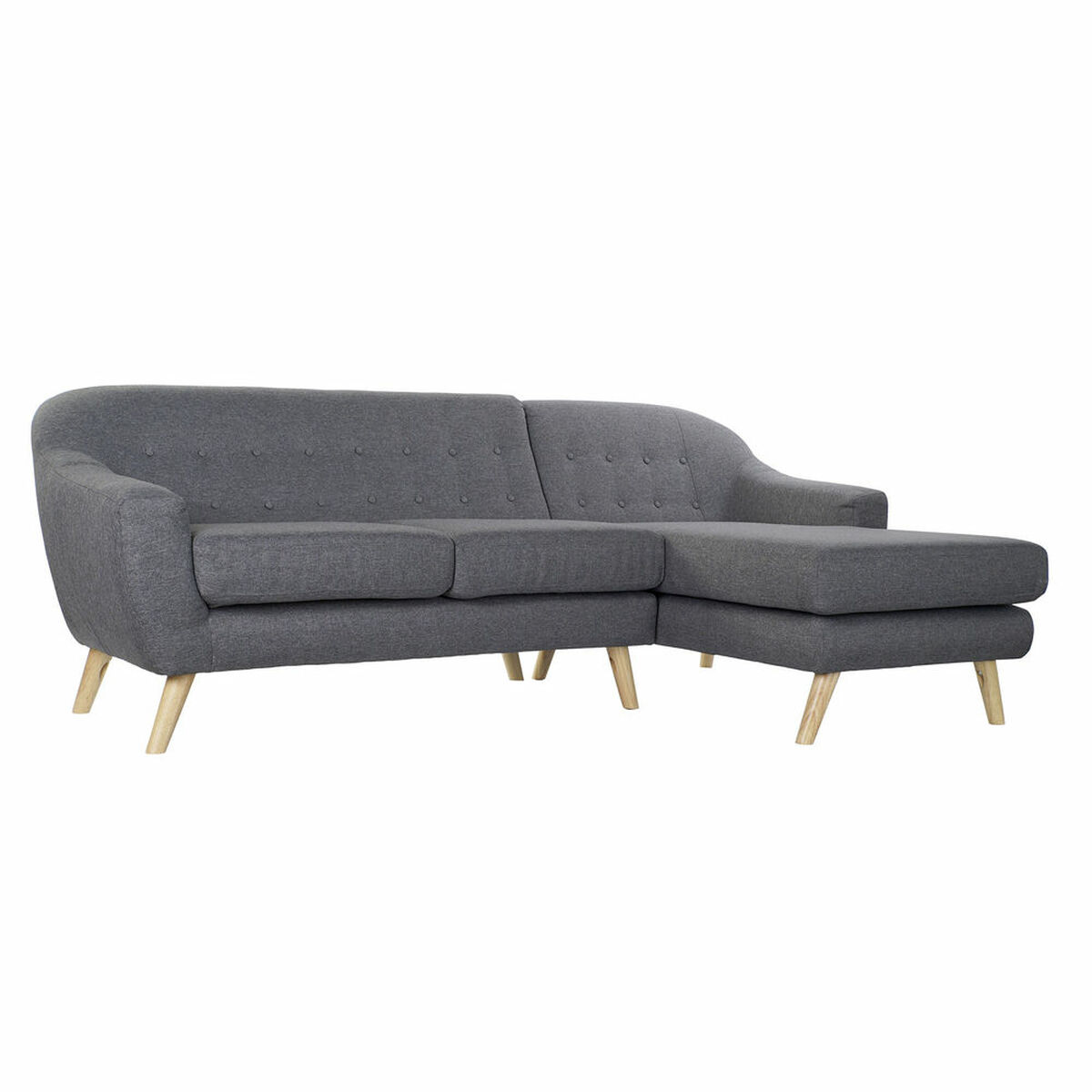3-mans soffa DKD Home Decor 8424001799442 Grå Multicolour Naturell Trä Gummiträ Scandi 230 x 144 x 84 cm - 3