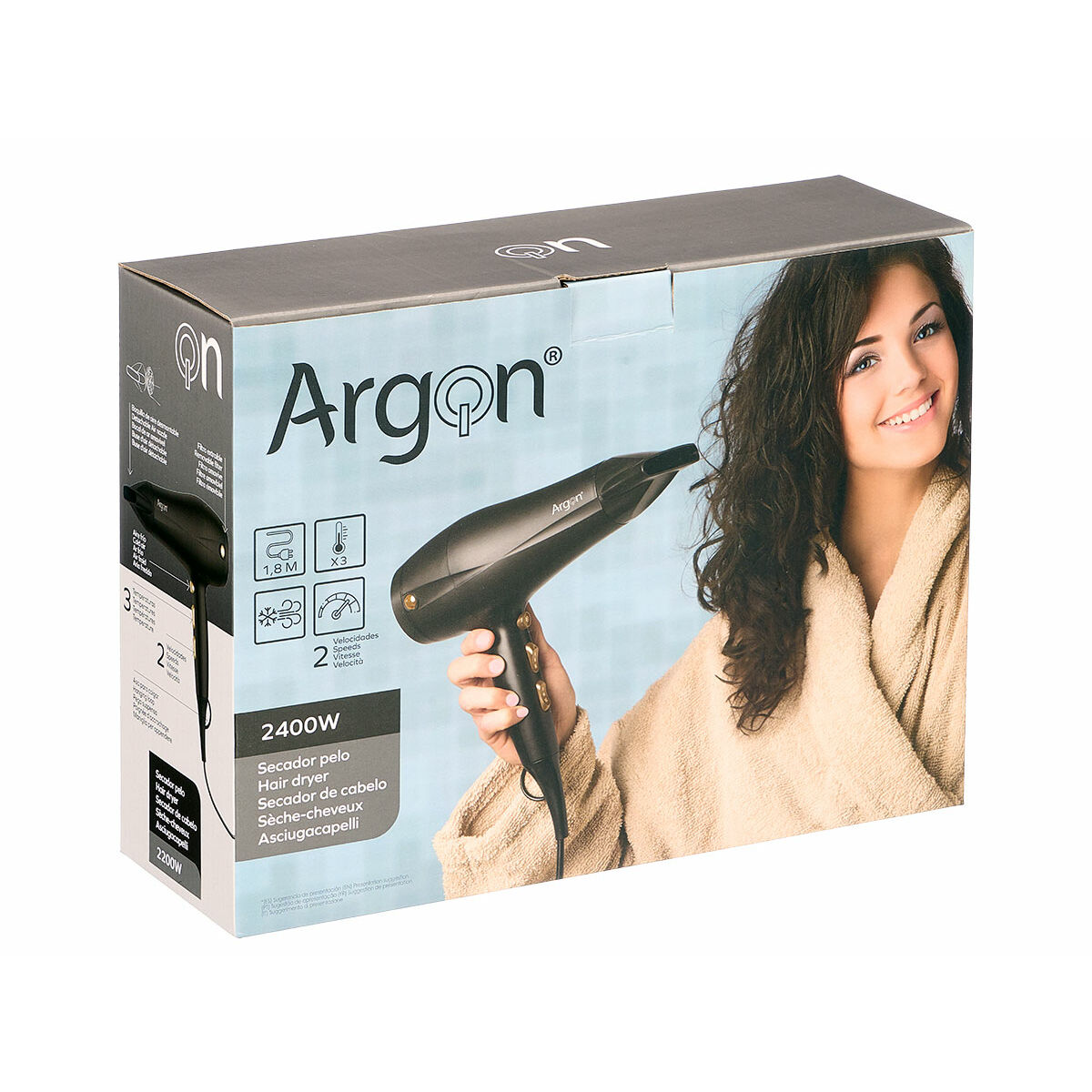 Hårtork Argon Svart Gyllene 2400 W - 3