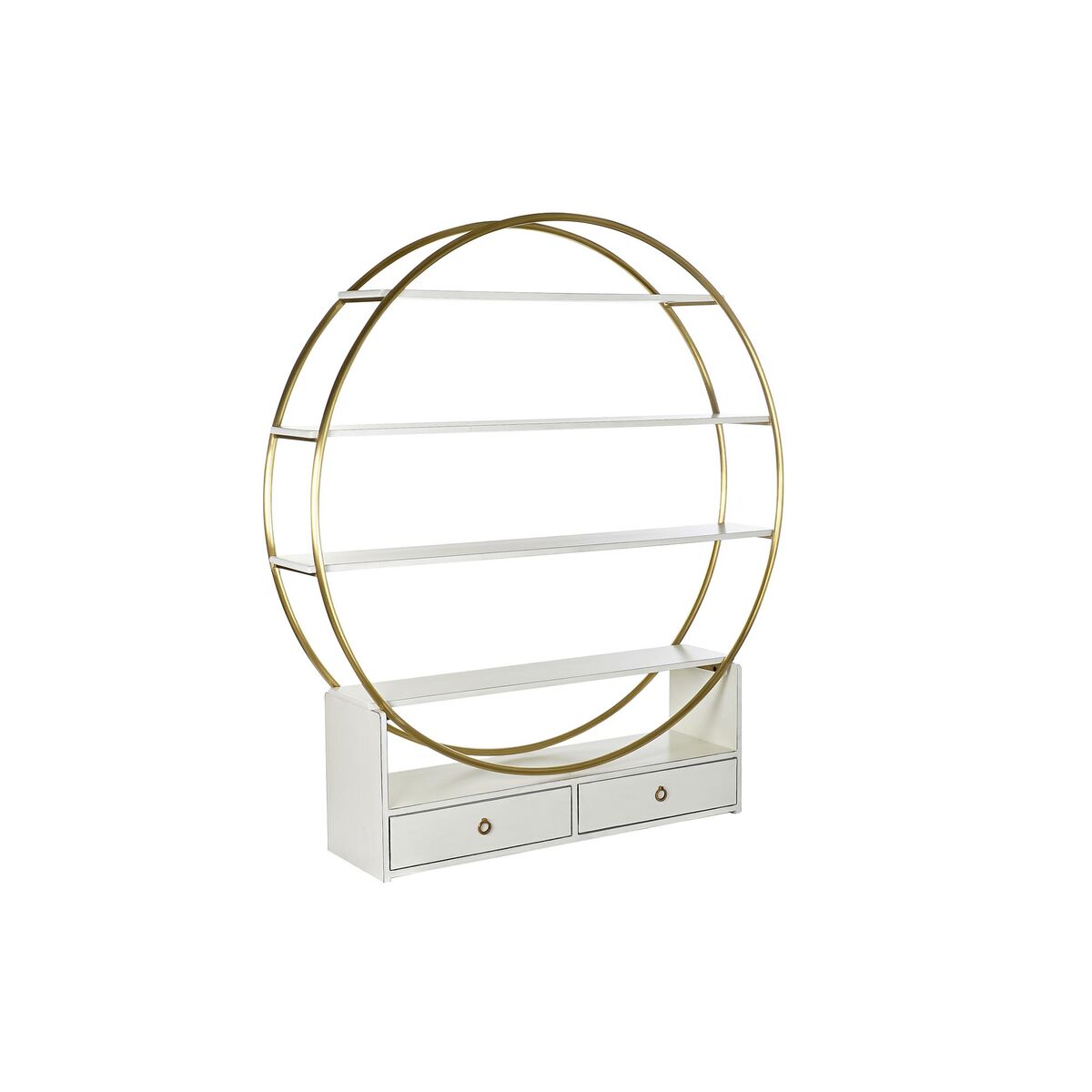 Bokhylla DKD Home Decor 160 x 35 x 180 cm Gyllene Metall Vit Poppel