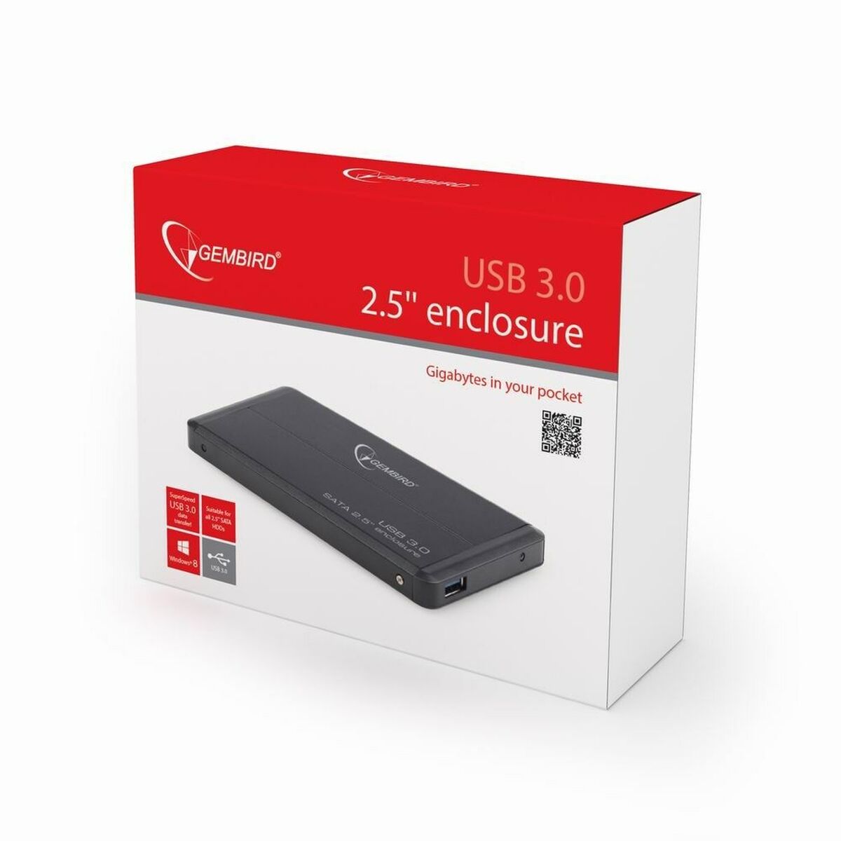 Hårddiskkabinett GEMBIRD EE2-U3S-2-S 2,5" Svart 2,5" - 3