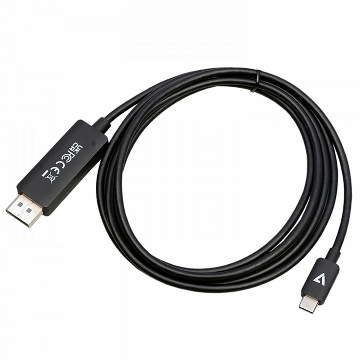 USB-C till DisplayPort Adapter V7 V7USBCDP14-2M Svart 2 m 8K Ultra HD - 10