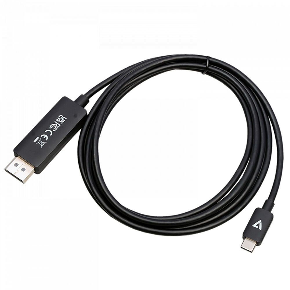 USB-C till DisplayPort Adapter V7 V7USBCDP14-2M Svart 2 m 8K Ultra HD - 4