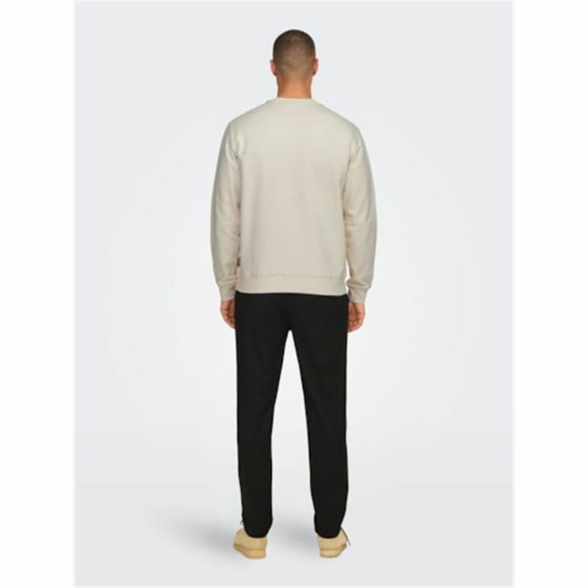 Tröja utan huva Herr Only & Sons Onsdan Unshed Reg Crew Neck Vit - 4