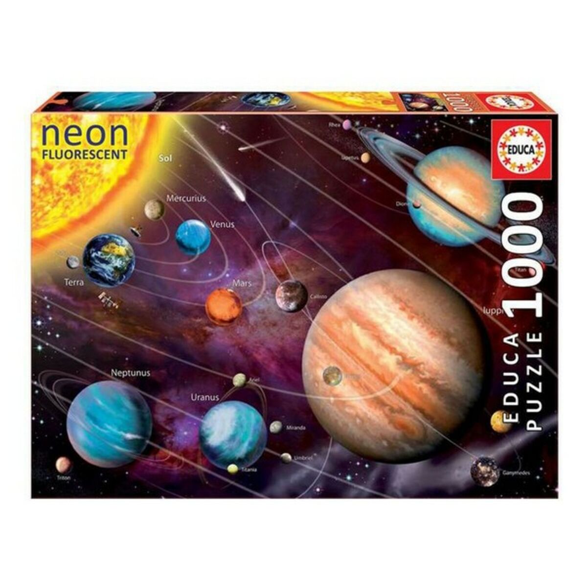 Pussel Sistema Solar Neon Fluorescent Educa 14461 (1000 pcs)