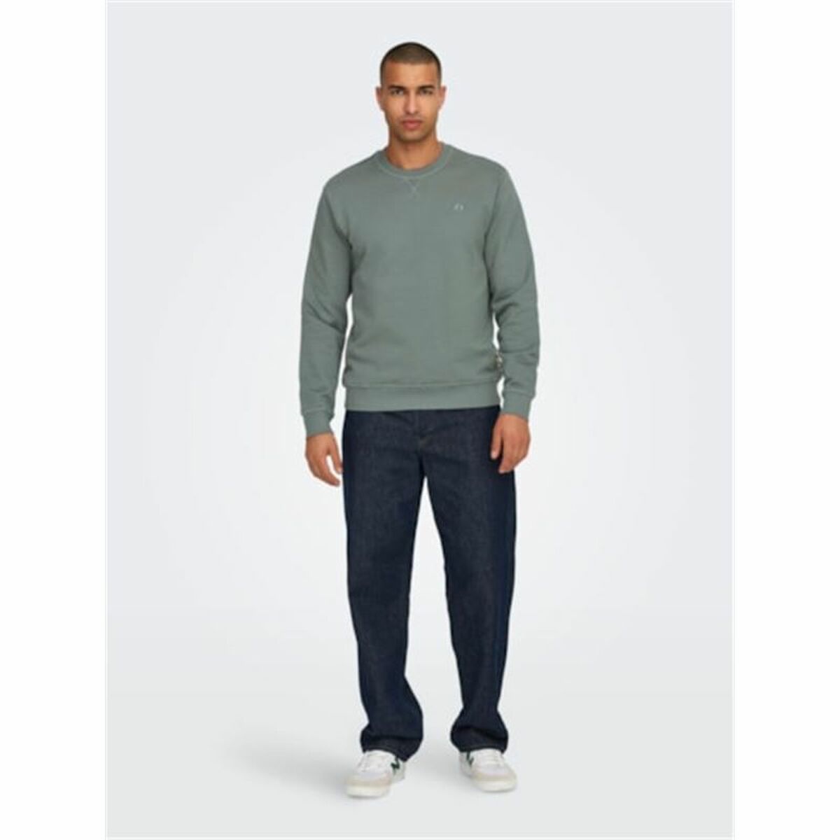 Tröja utan huva Herr Only & Sons Onsdan Unshed Reg Crew Neck Mörkgrön - 3
