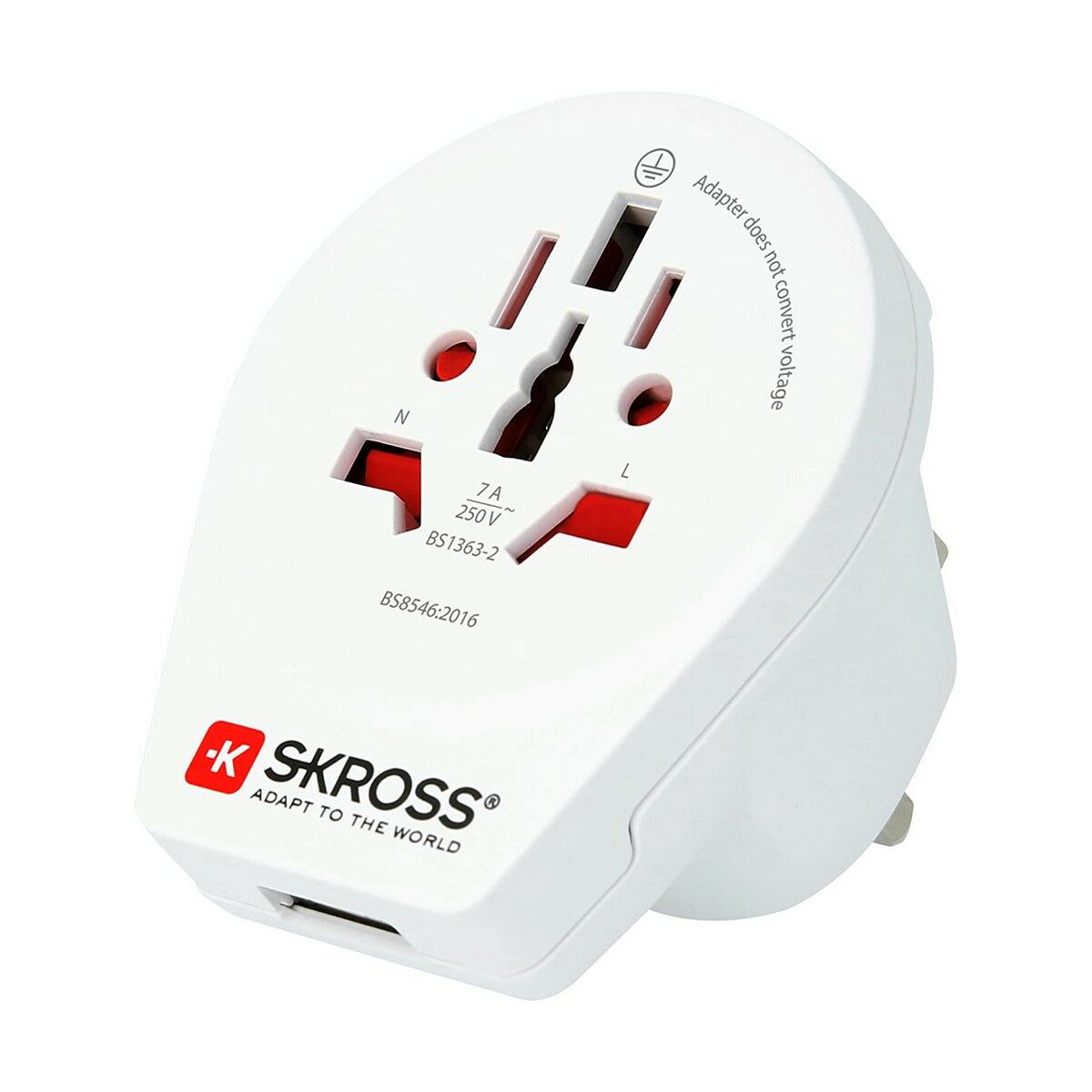 Eladapter Skross 1500267 Storbritannien Internationellt 1 x USB - 5